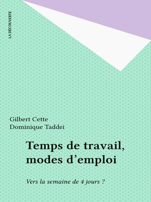 cover image of Temps de travail, modes d'emploi